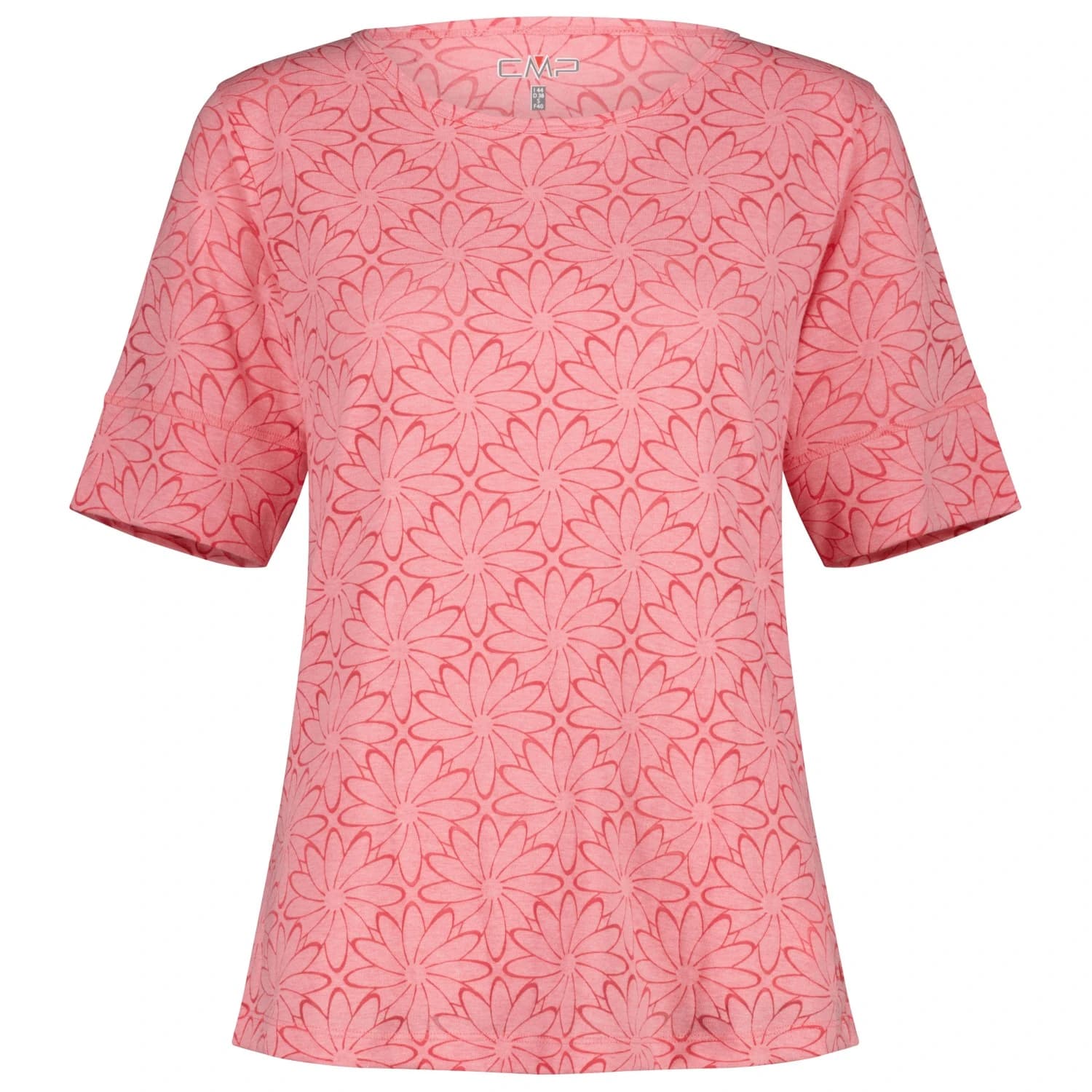 Дамска спортна тениска CMP Women's S/S T-Shirt Floral Sport shirt - Coral