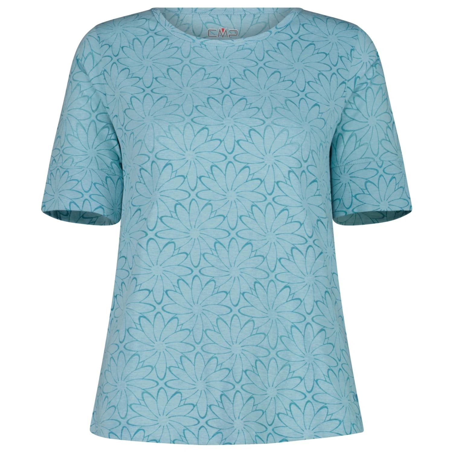 Дамска спортна тениска CMP Women's S/S T-Shirt Floral Sport shirt - Lagoon