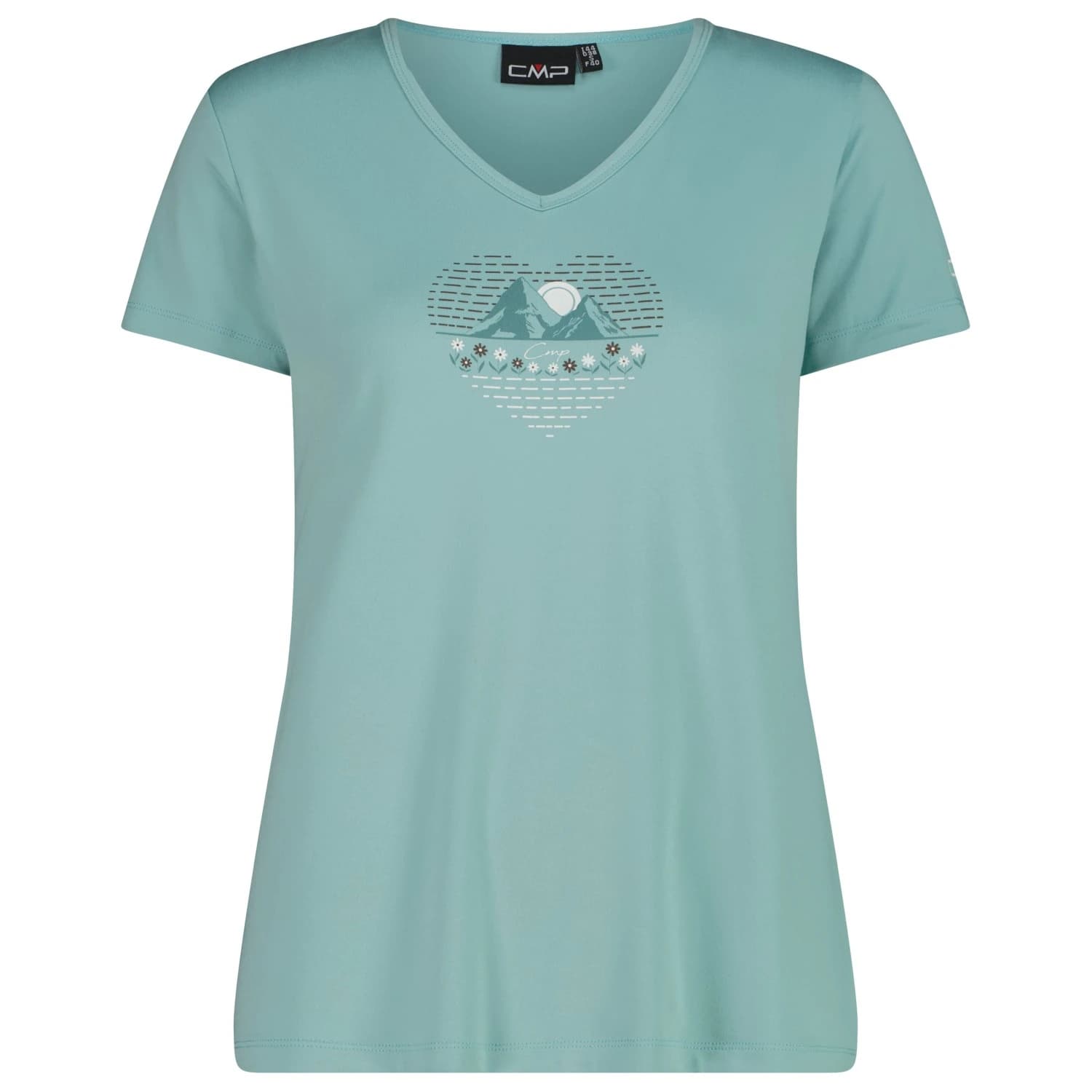 Дамска спортна тениска Cmp Women's T-Shirt V-Neck Sport shirt - Lagoon