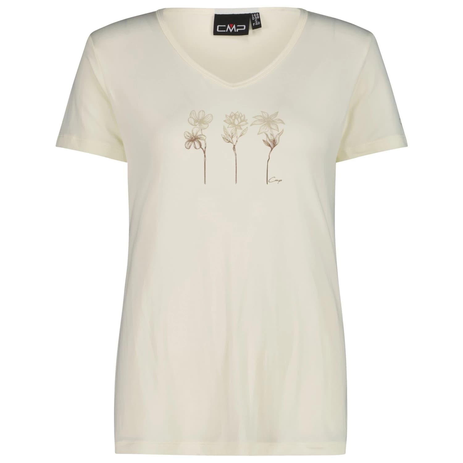 Дамска спортна тениска CMP Women's T-Shirt V-Neck Sport shirt - Offwhite