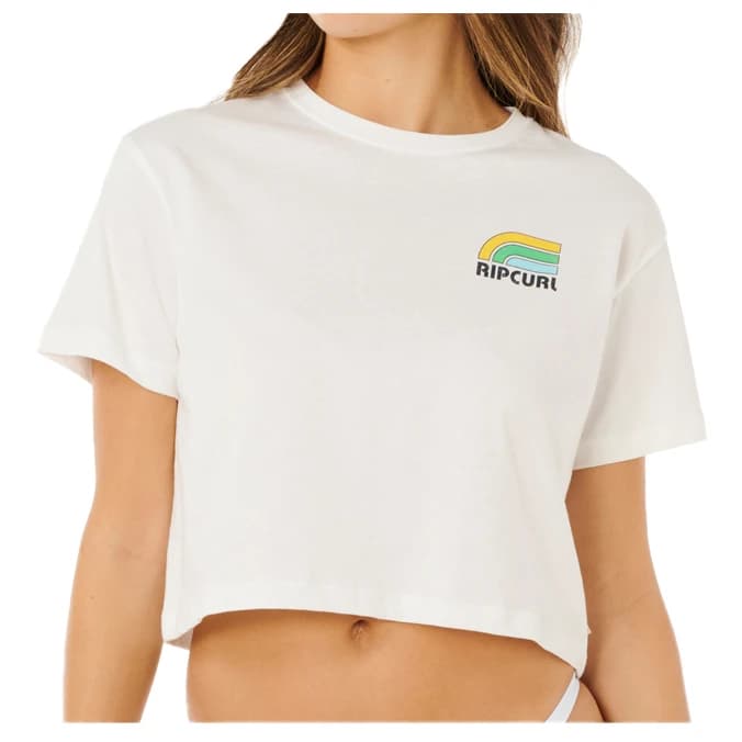 Дамска тениска Rip Curl Women's Surf Side Cropped Tee T-shirt - Bone