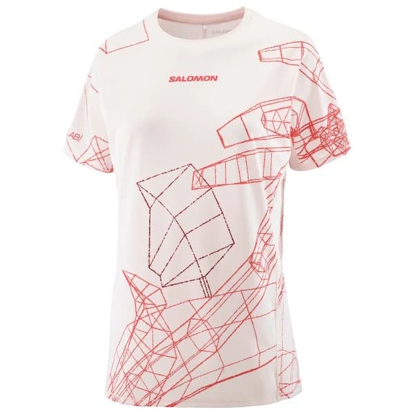 Тениска Salomon Women's S/Lab Speed Tee Running shirt - Lilac Ash / Fiery Red