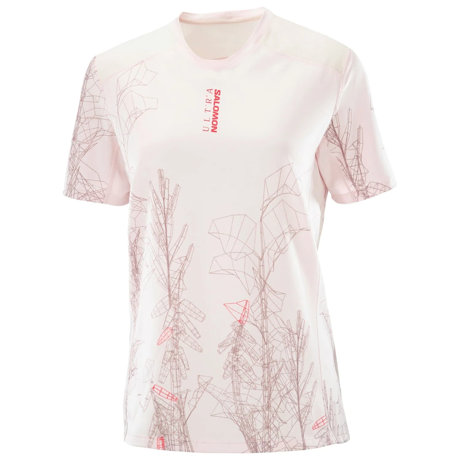 Дамска тениска Salomon Women's S/Lab Ultra Tee AOP Running shirt - Lilac Ash