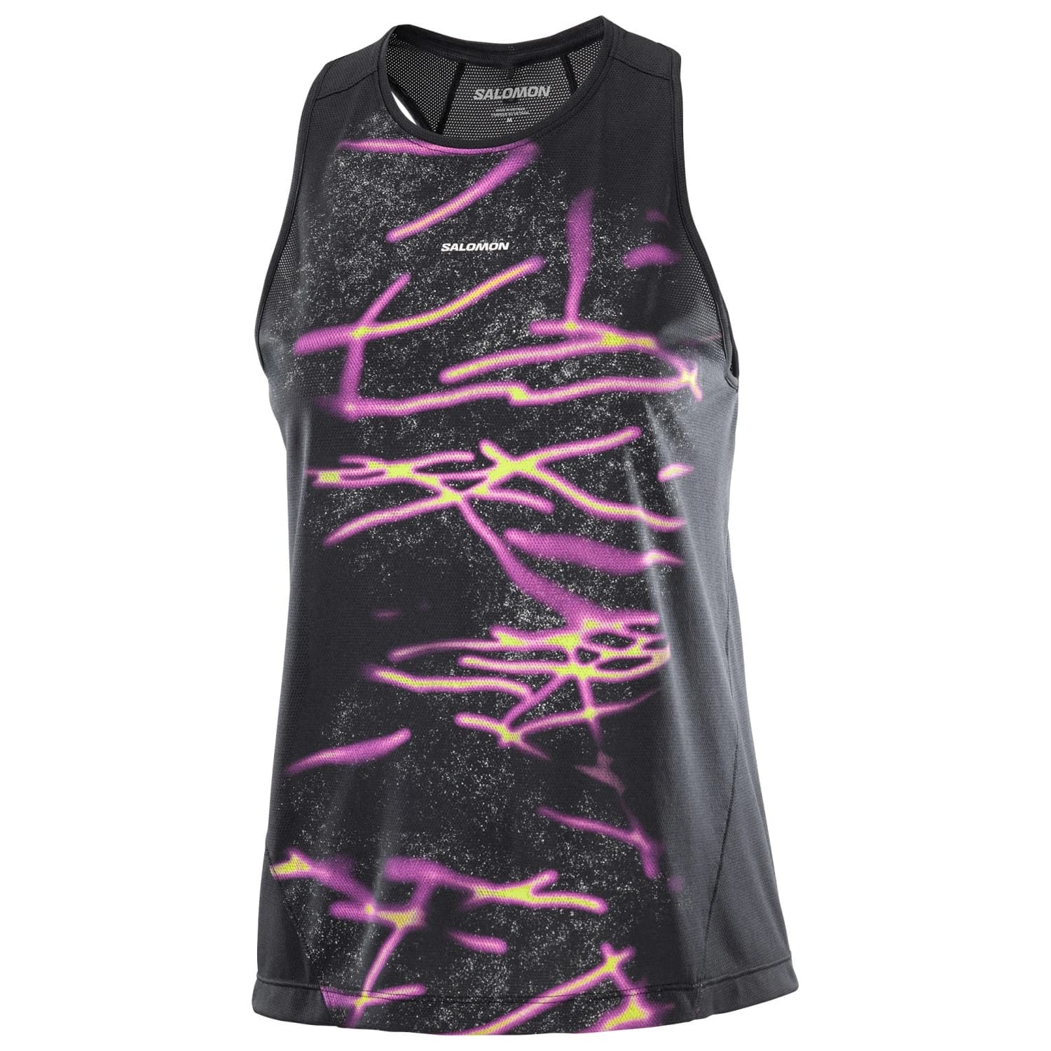 Дамски потник с широка презрамка Salomon Women's SHKout Core Tank GFX Tank top - Deep Black
