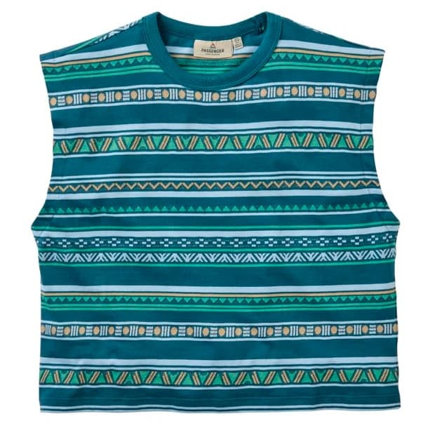 Дамски топ Passenger Women's Ride and Climb Vest Top - Geo Stripe Mediterranean