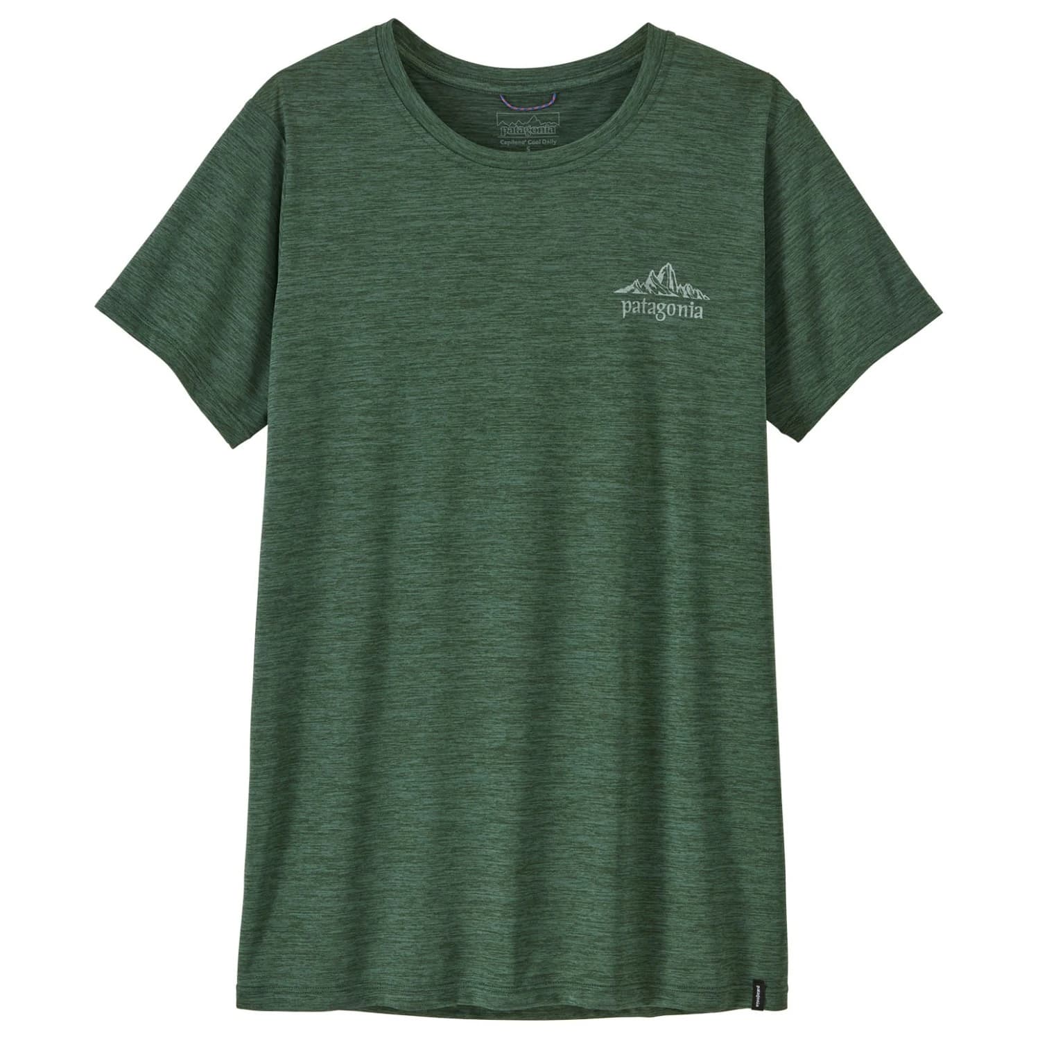 Дамска спортна тениска Patagonia Women's Cap Cool Daily Shirt Cloud Crag Sport shirt - Canopy Green / Light Canopy Green X-Dye