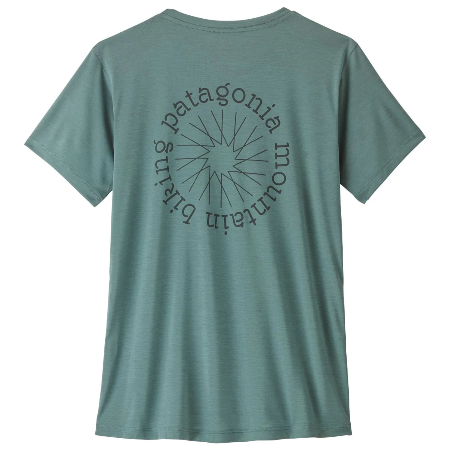 Дамска спортна тениска Patagonia Women's Cap Cool Daily Shirt Spoke Stencil Sport shirt - Blue Sage / Light Blue Sage X-Dye