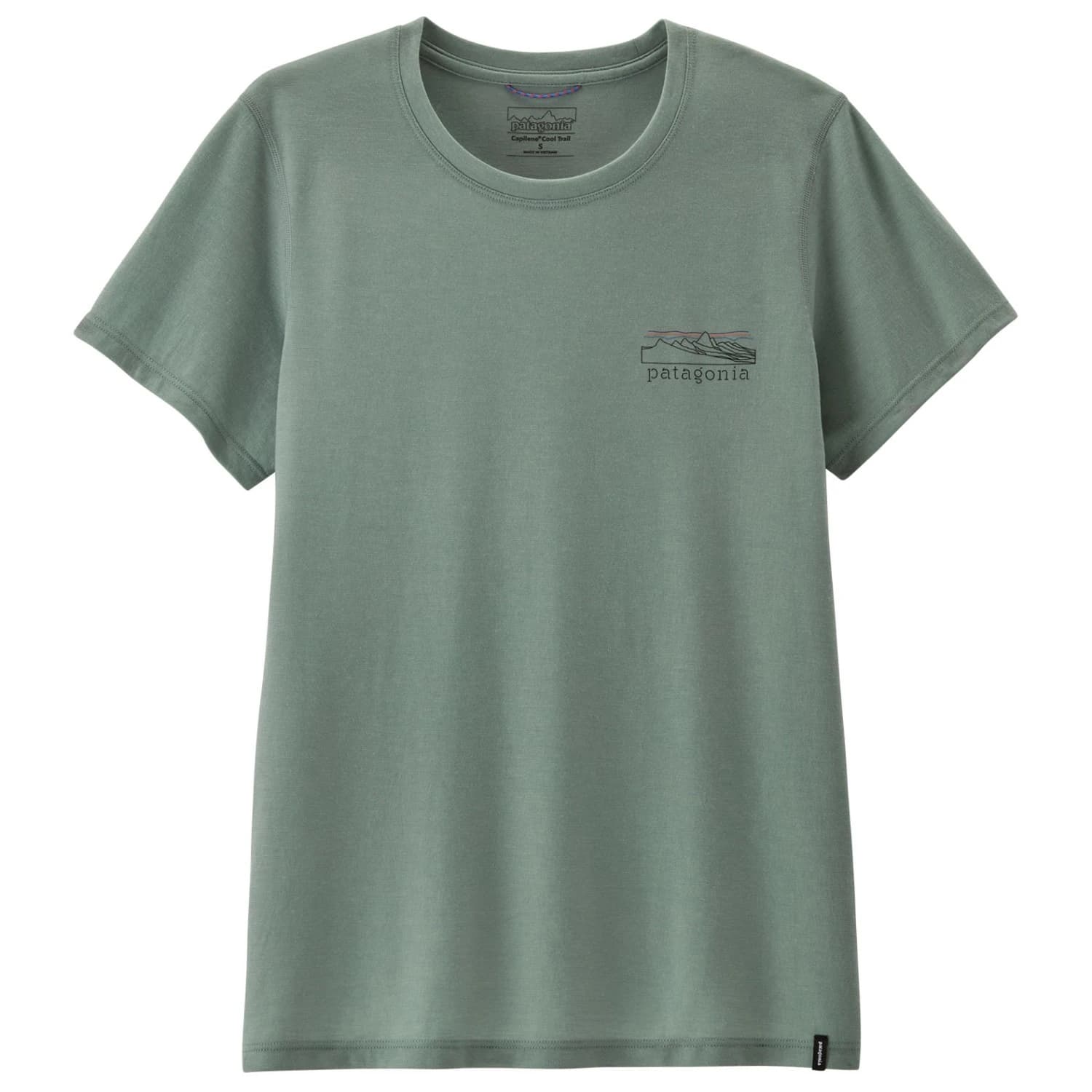 Дамска спортна тениска Patagonia Women's Cap Cool Trail Shirt Stratapeaks Sport shirt - Cover Green