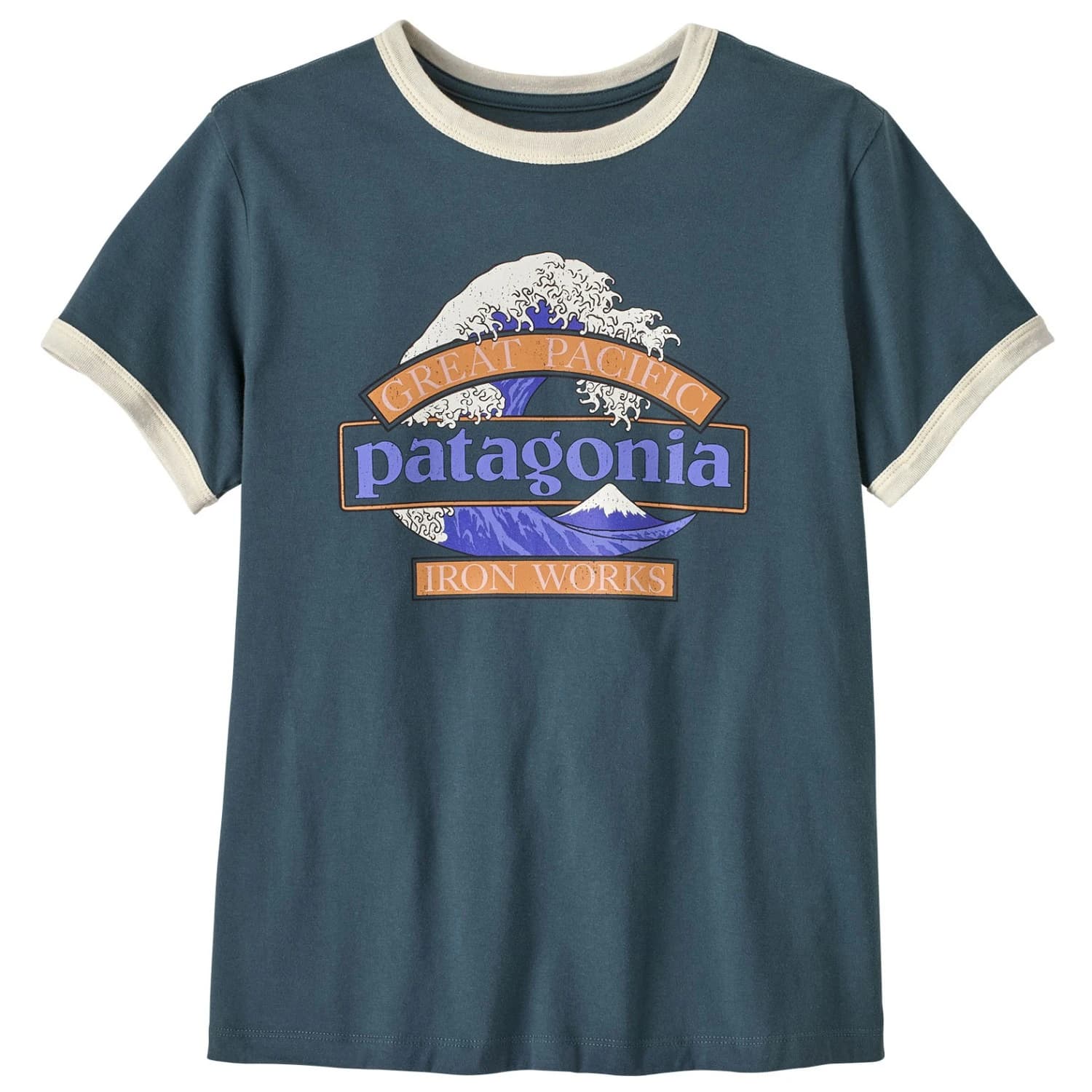 Дамска тениска Patagonia Women's Great Waves Ringer Tee T-shirt - Summit Blue