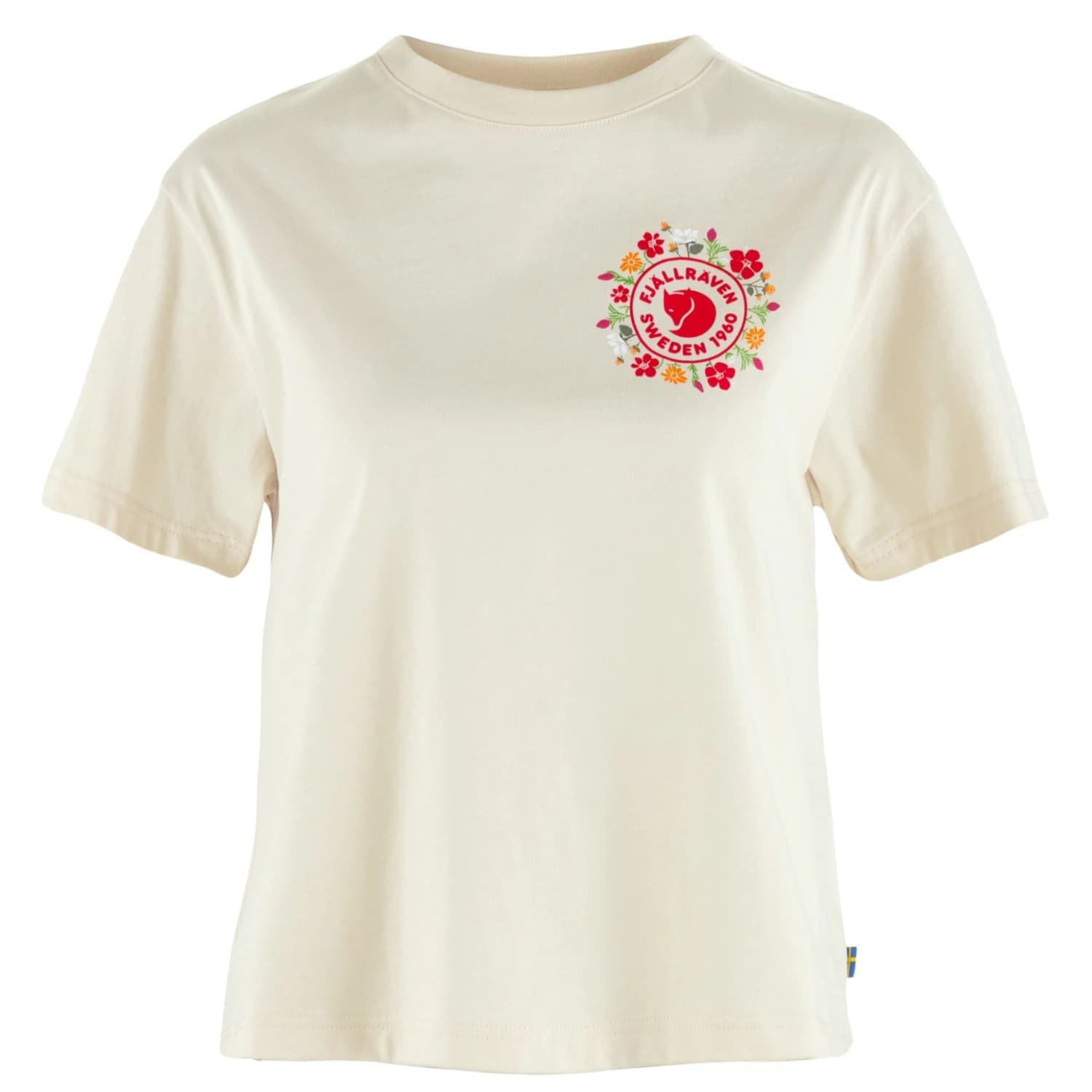 Дамска тениска Fjällräven Women's Fjällblomster Logo T-Shirt - Chalk White