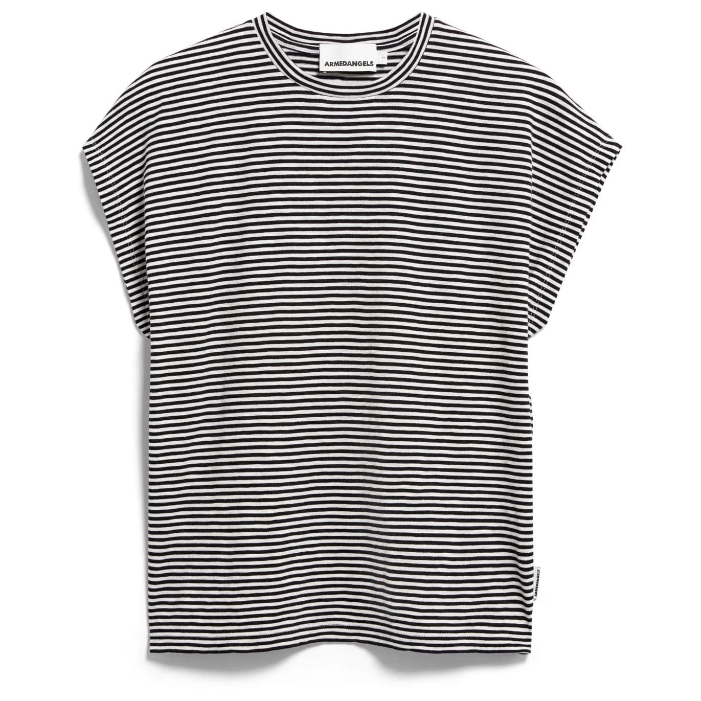 Дамска тениска ARMEDANGELS Women's Slub Jersey Stripe T-shirt - Black / Oatmilk