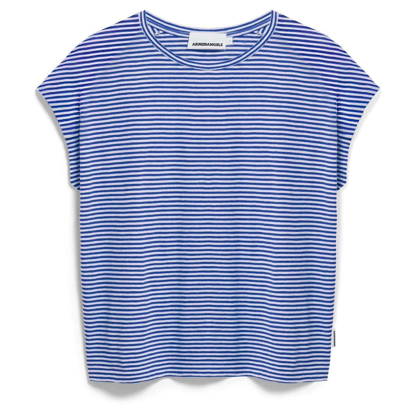 Дамска тениска Armedangels Women's Slub Jersey Stripe T-shirt - Oatmilk / Dynamo Blue