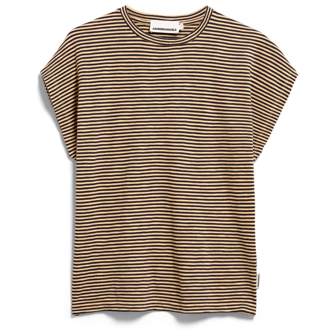 Дамска тениска ARMEDANGELS Women's Slub Jersey Stripe T-shirt - Tinted Navy / Golden Hay