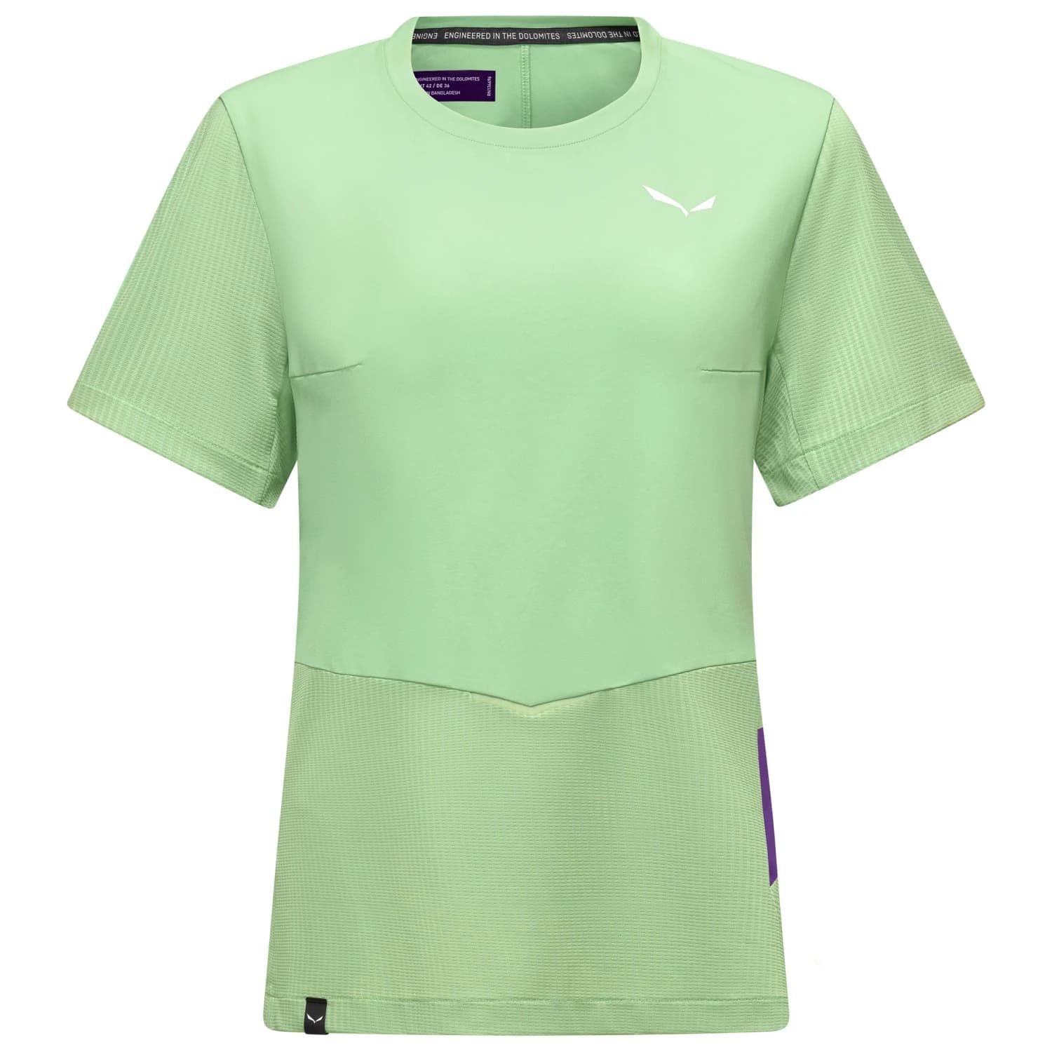 Дамска спортна тениска Salewa Women's Pedroc Dry Hyb T-Shirt Sport shirt - Pastel Green