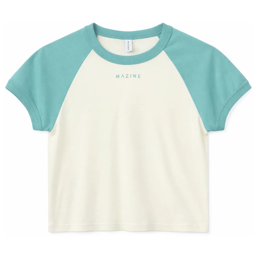 Дамска тениска Mazine Women's Contrast Sleeves T-Shirt - Turquoise / Offwhite