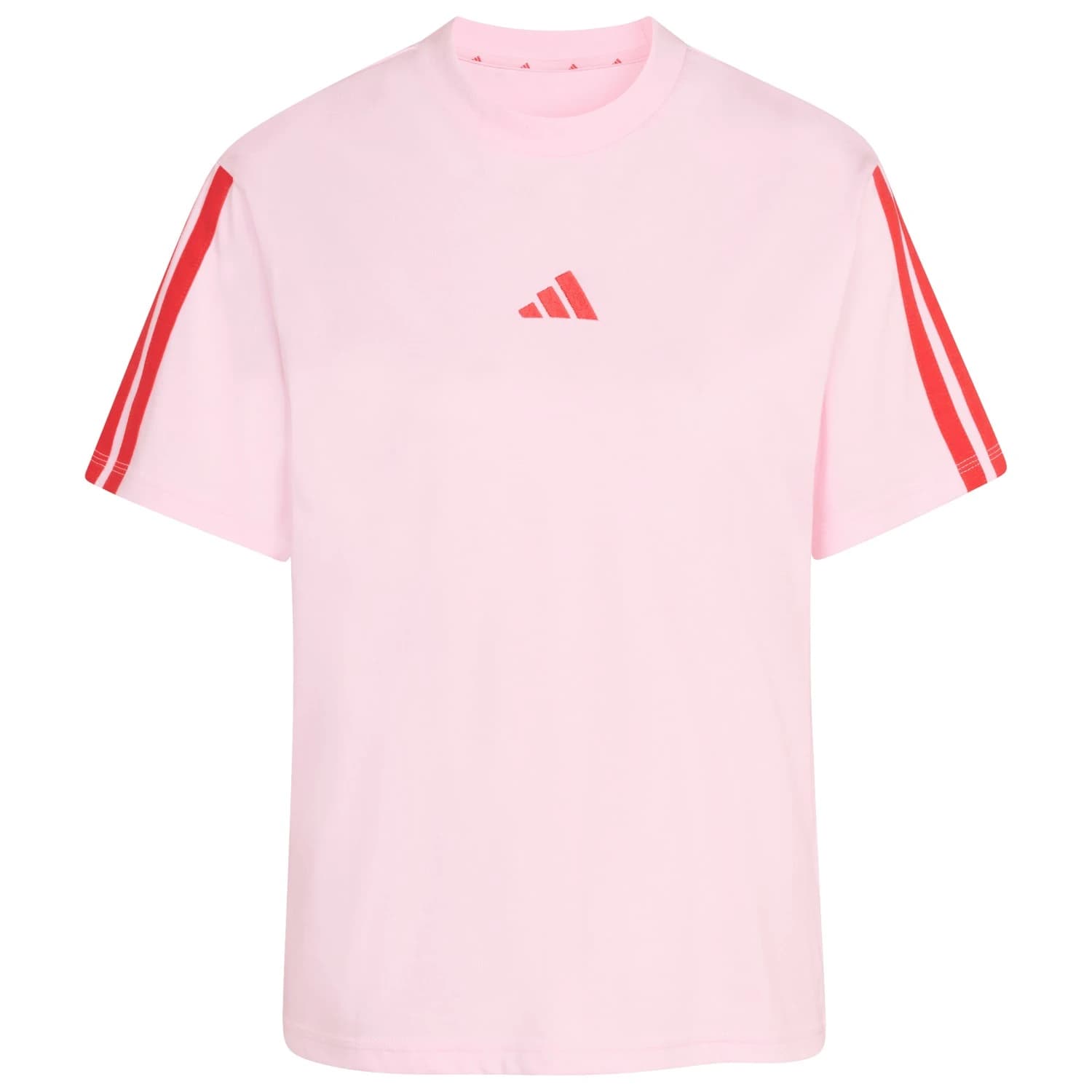 Дамска тениска adidas Women's 3-Stripes SJ Tee B T-shirt - Clear Pink / Pure Ruby