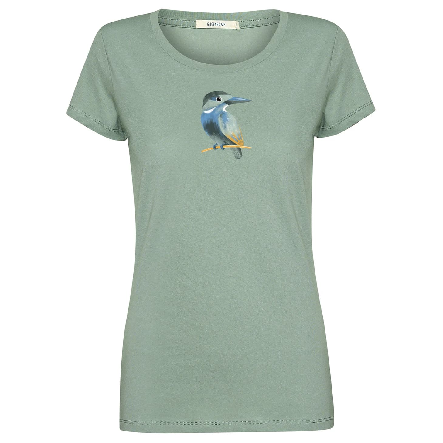 Дамска тениска Greenbomb Women's Bird Look Loves T-Shirt - Pale Green