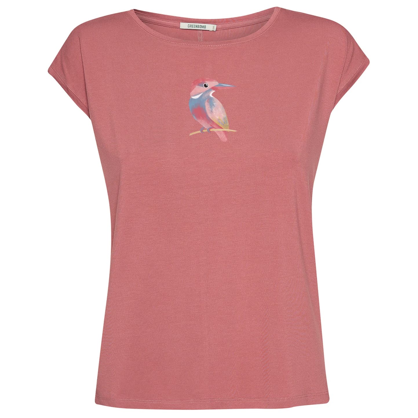 Дамска тениска Greenbomb Women's Bird Look Timid T-shirt - Dark Rose