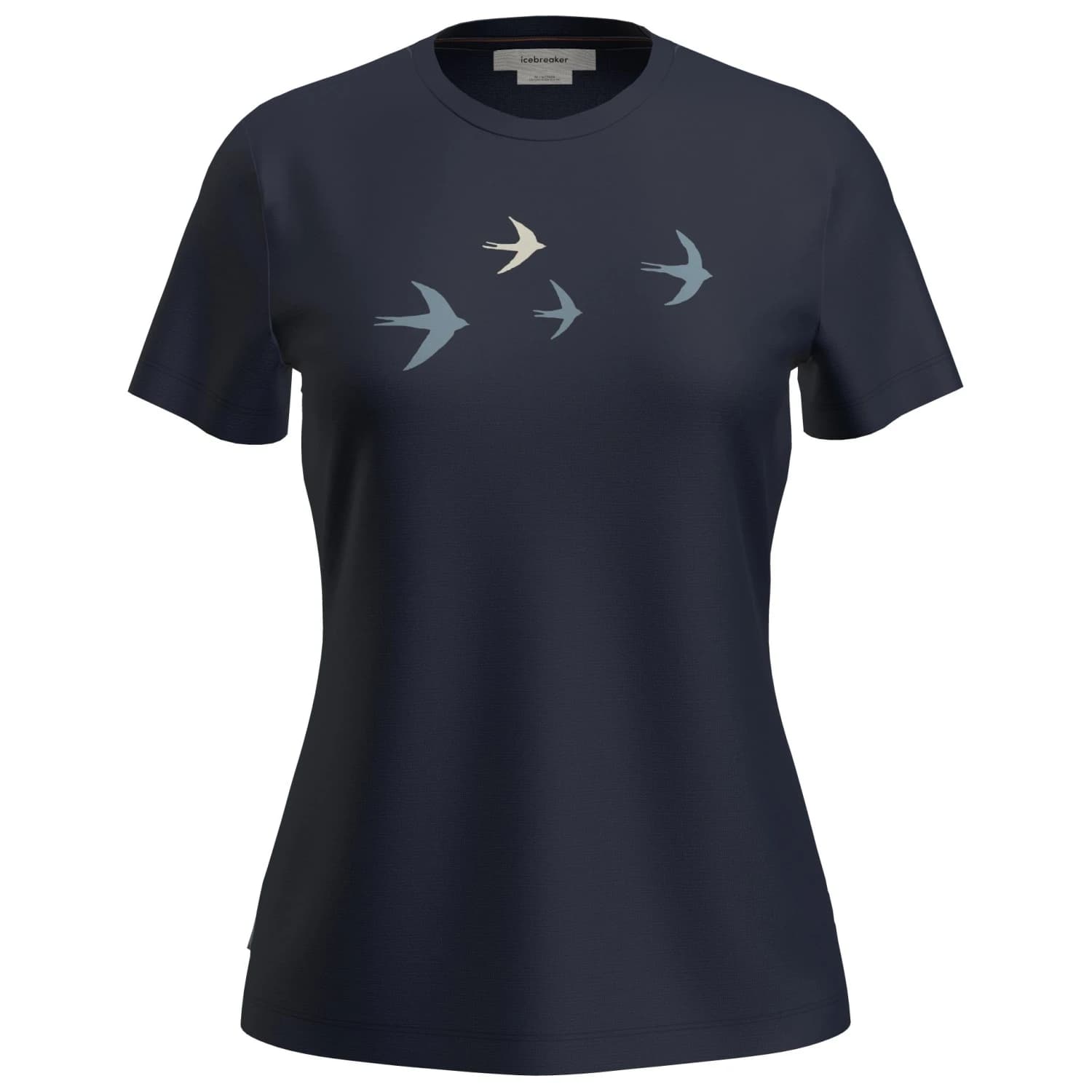 Дамска мериносова блуза Icebreaker Women's Merino 150 Tech Lite S/S Bird Transit Merino shirt - Midnight Navy