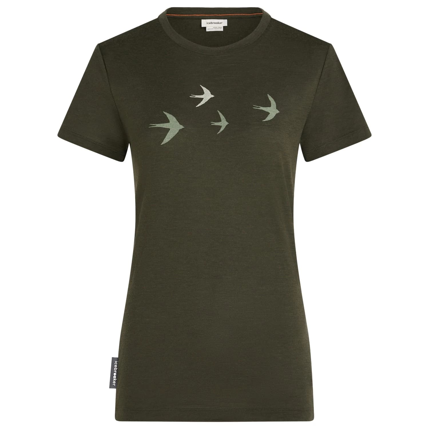 Дамска мериносова блуза Icebreaker Women's Merino 150 Tech Lite S/S Bird Transit Merino shirt - Dark Loden