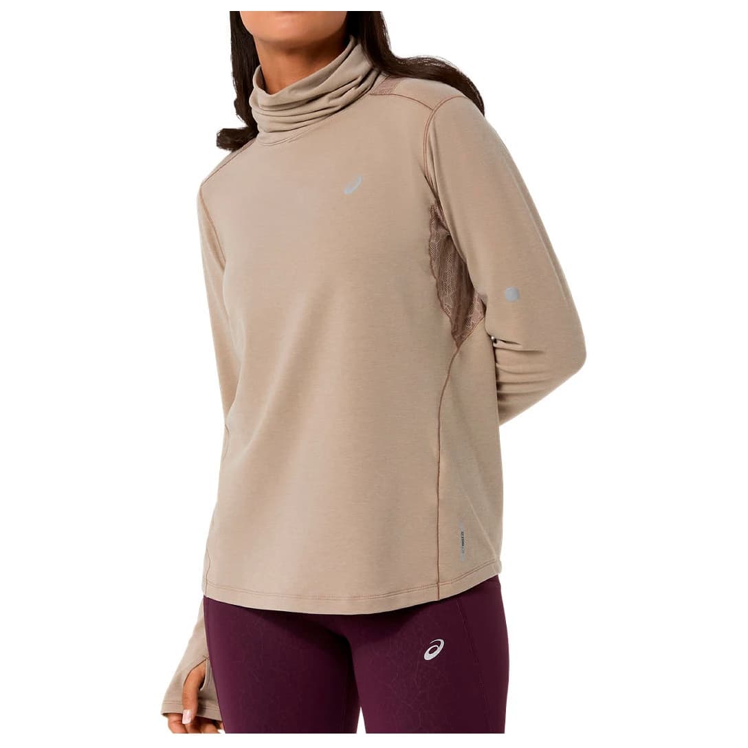 Дамска тениска Asics Women's Nagino Run Winter L/S Top Running shirt - Greige