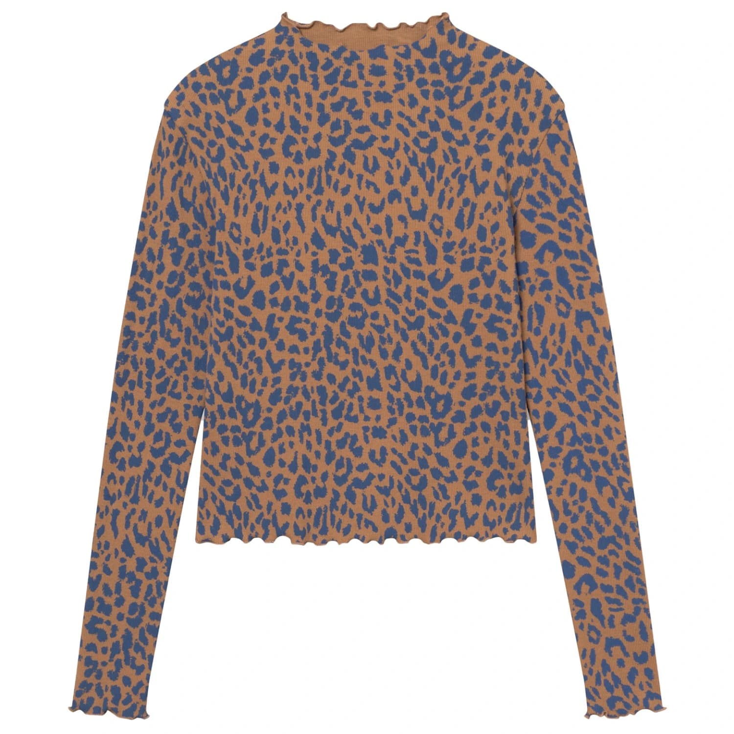 Дамска блуза с дълъг ръкав DEDICATED Women's Rib Top Ryd Longsleeve - Leopard Light Brown