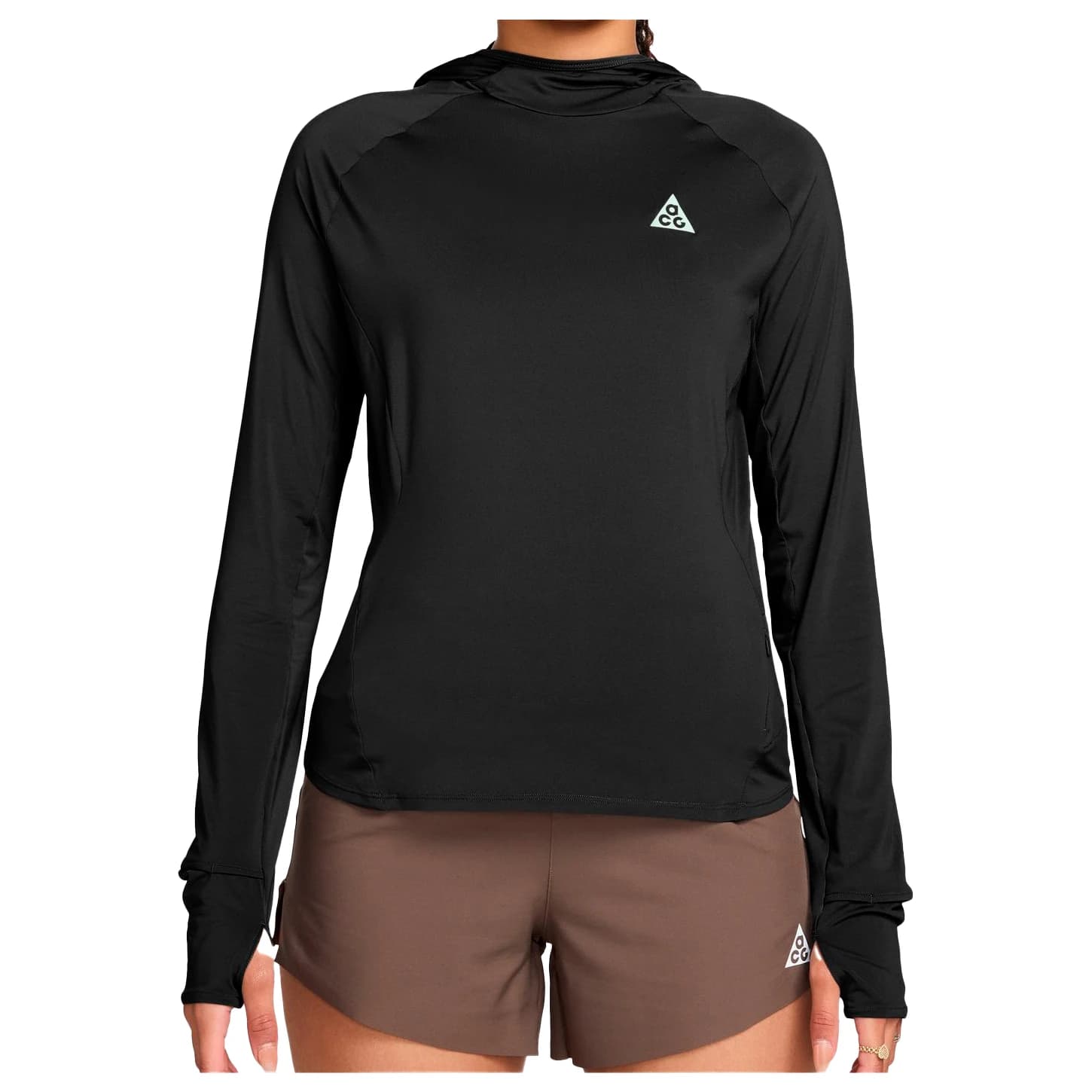 Дамска блуза с дълъг ръкав Nike Women's ACG Trail UV Hooded Midlayer Longsleeve - Black / Black / Summit White