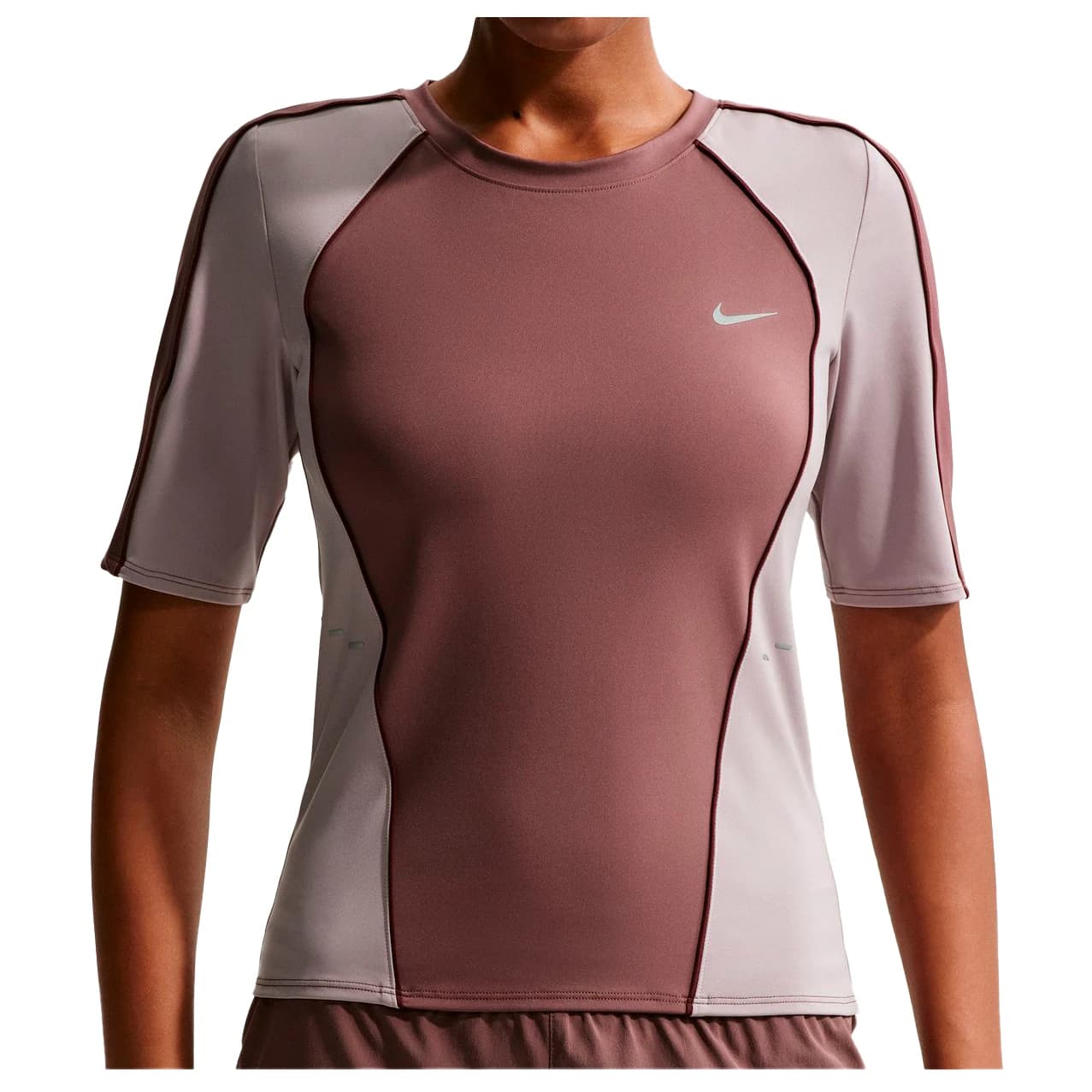 Дамска тениска Nike Women's Swift Dri-Fit S/S Top Running shirt - Tattoo / Light Violet Ore / Reflective Silver