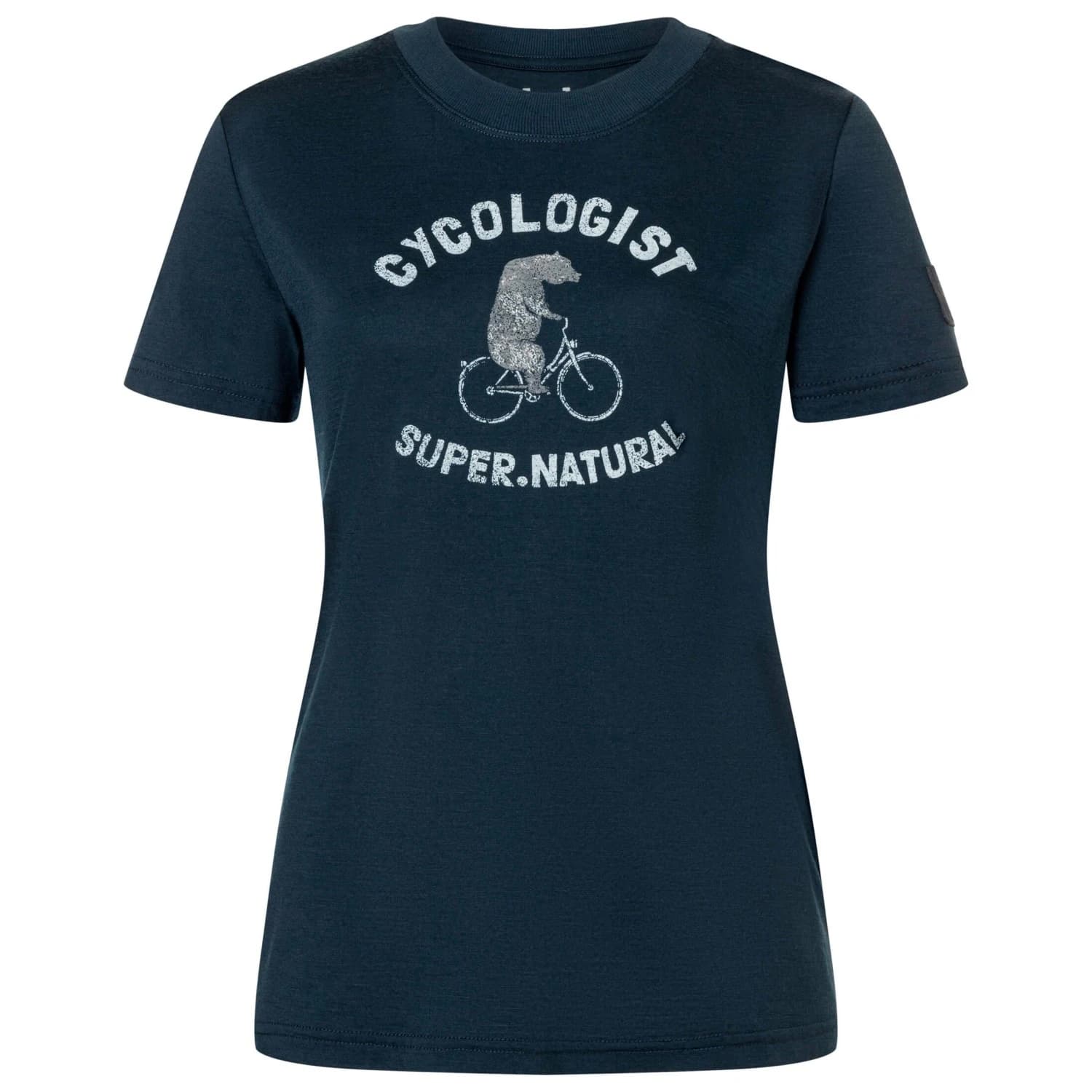 Дамска мериносова блуза super.natural Women's Cycologist Bio Jersey Tee Merino shirt - Blueberry / Tapioca / Mountain Trail