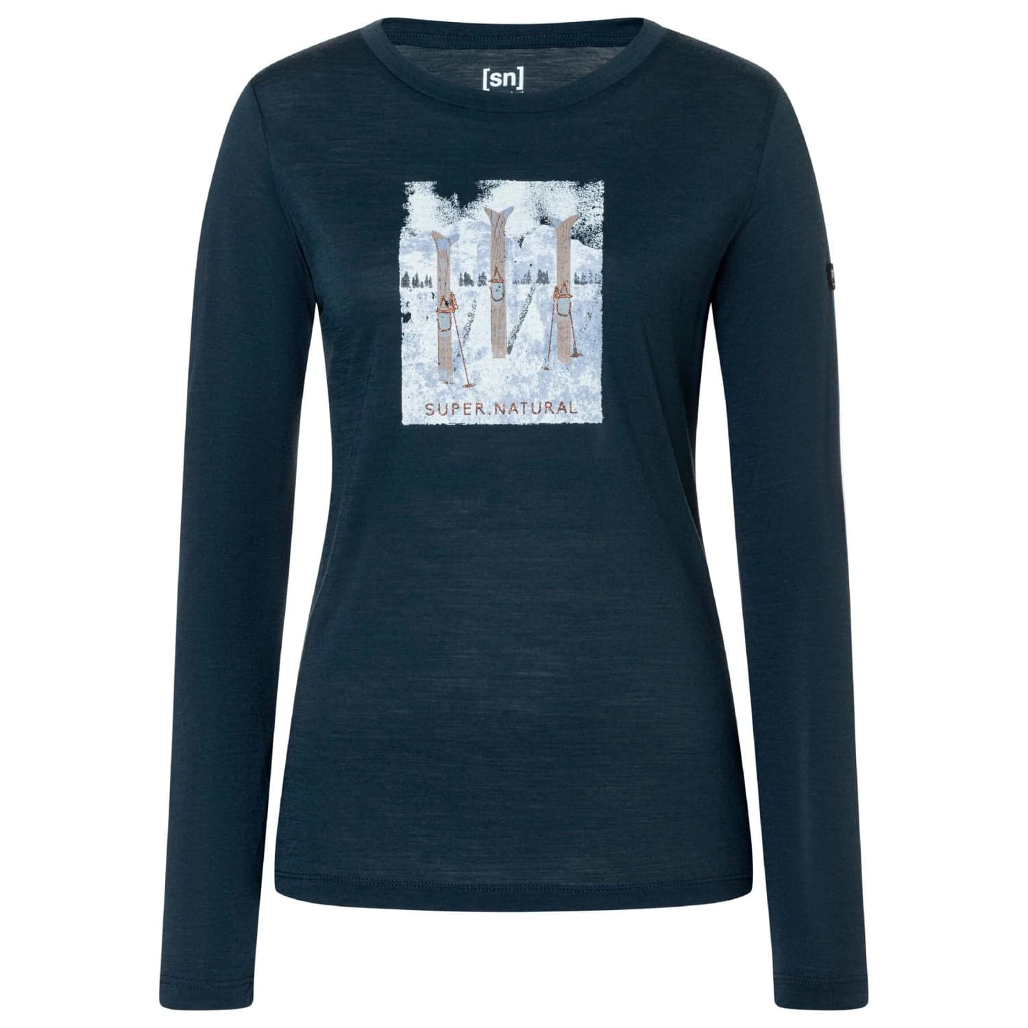 Блуза с дълъг ръкав super.natural Women's Triple Ski L/S Merino longsleeve - Blueberry / Various