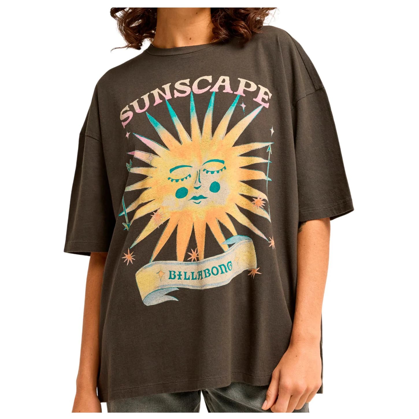 Дамска тениска Billabong Women's Distant Stars T-shirt - Off Black