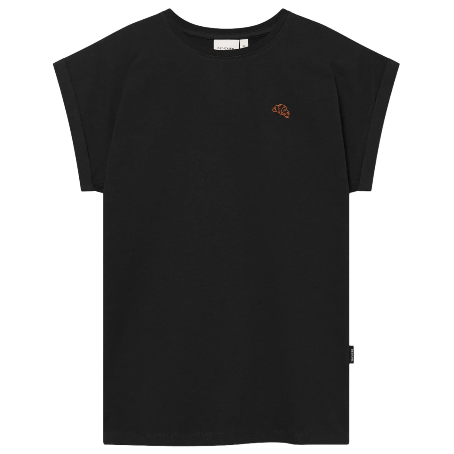 Дамска тениска DEDICATED Women's T-Shirt Visby Croissant EMB T-shirt - Black