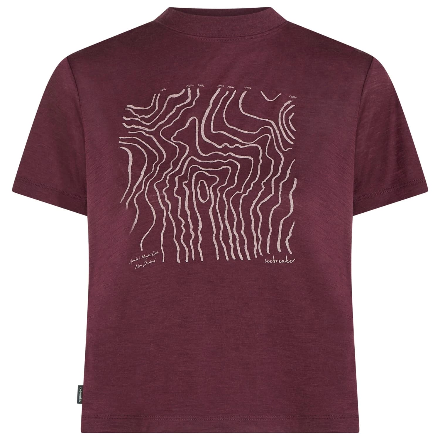 Дамска мериносова блуза Icebreaker Women's Merino 150 Tech Lite S/S Crop Tee Merino shirt - Dark Berry