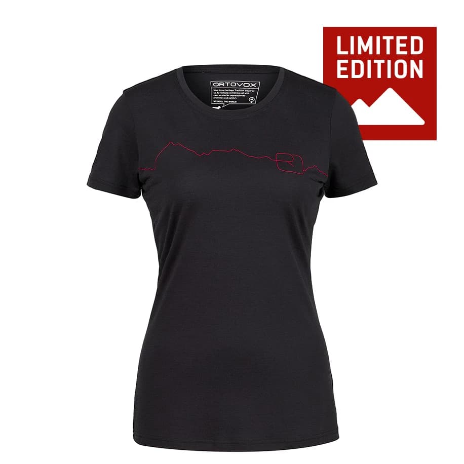 Дамска мериносова блуза Ortovox Women's 150 Cool Bergfreunde Exclusive TS Merino shirt - Black Raven