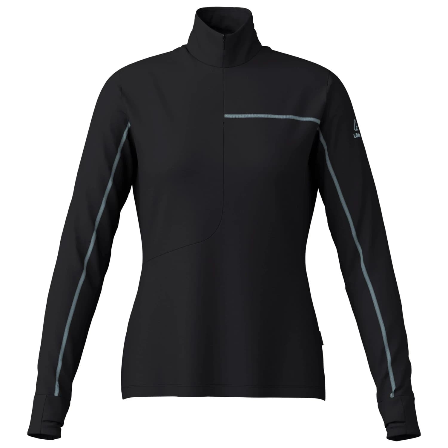 Мериносова блуза Löffler Women's Midlayer Fine Transtex Merino Merino shirt - Black / Silverblue
