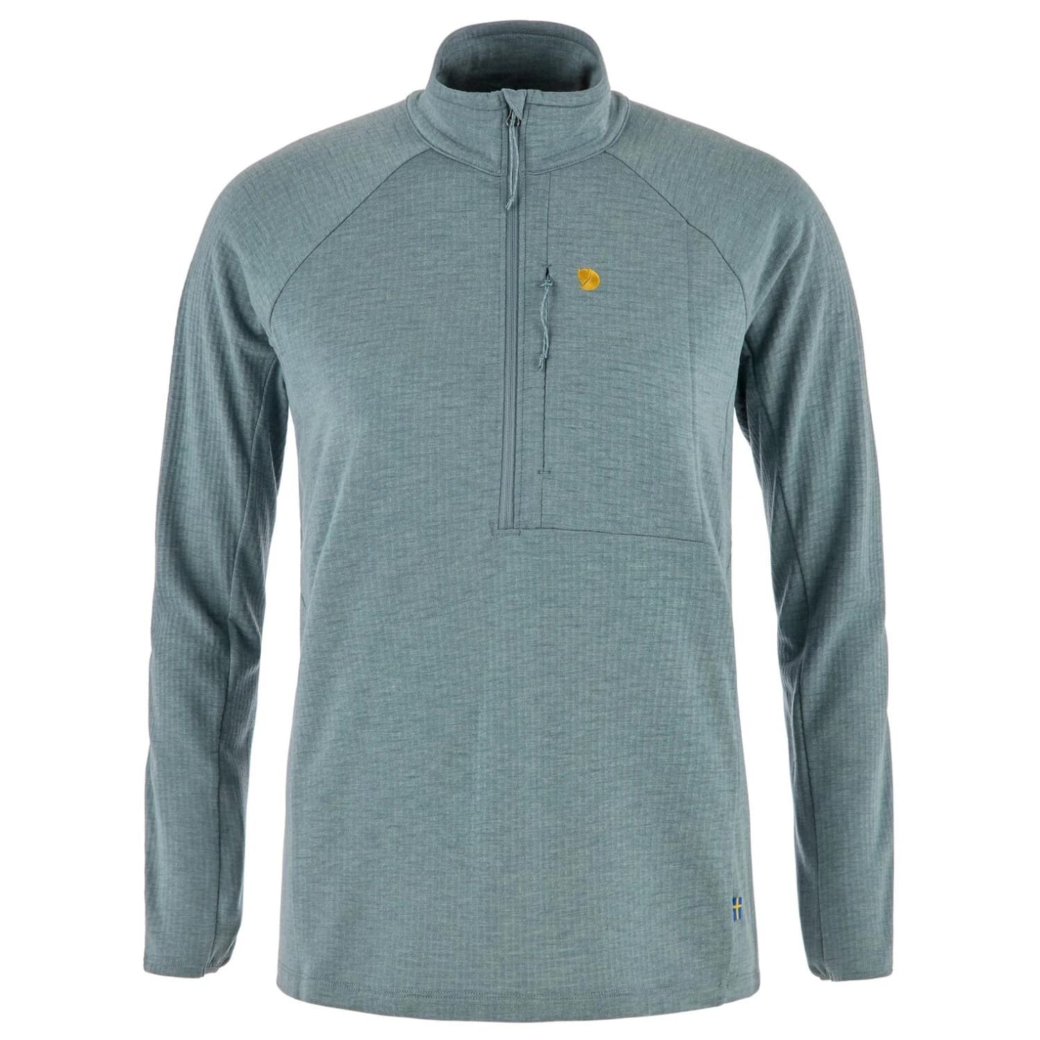 Дамска мериносова блуза Fjällräven Women's Bergtagen Midlayer Half Zip Merino shirt - Nimbus Blue