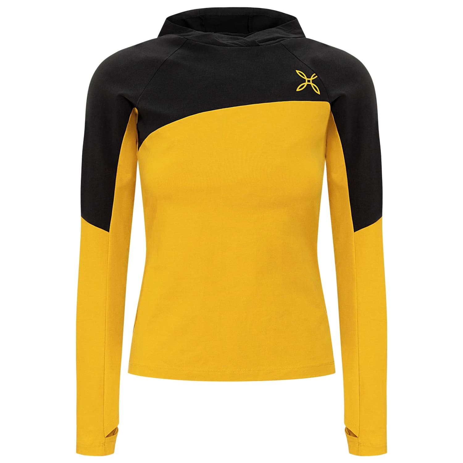 Дамска спортна тениска Montura Women's Free Evo Hooded Maglia Sport shirt - Mustard