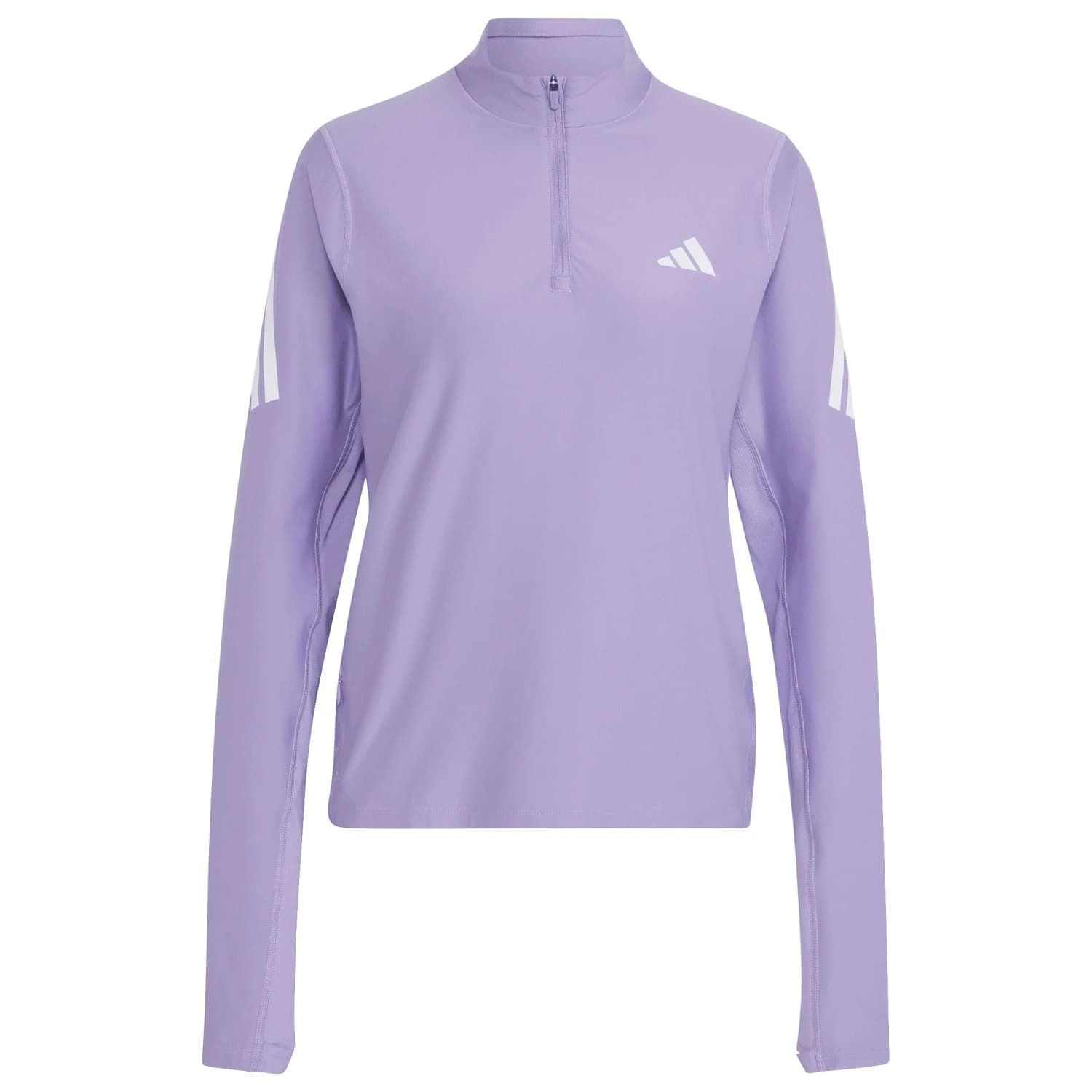 Дамска тениска adidas Women's ADI365 Running Iconic Half Zip Running shirt - Magic Lilac