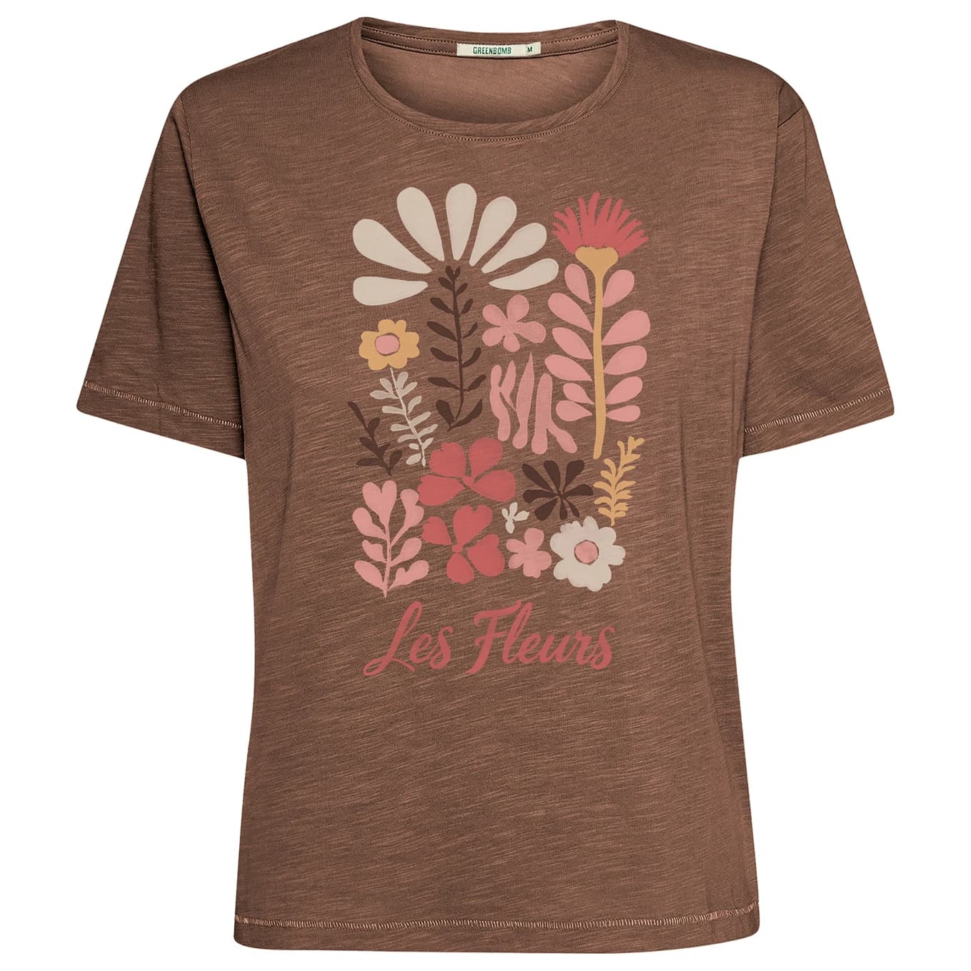 Дамска тениска GreenBomb Les Fleurs Nova T-shirt - Earth Wood