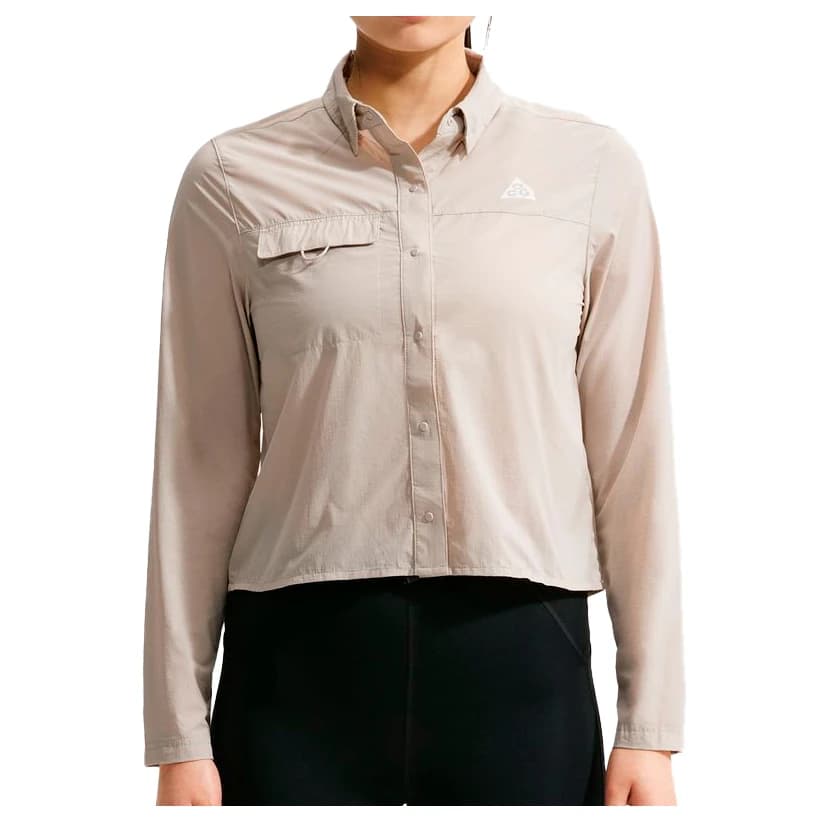 Дамска блуза с дълъг ръкав Nike Women's ACG Aireez Botton L/S Blouse - Cream II / Summit White