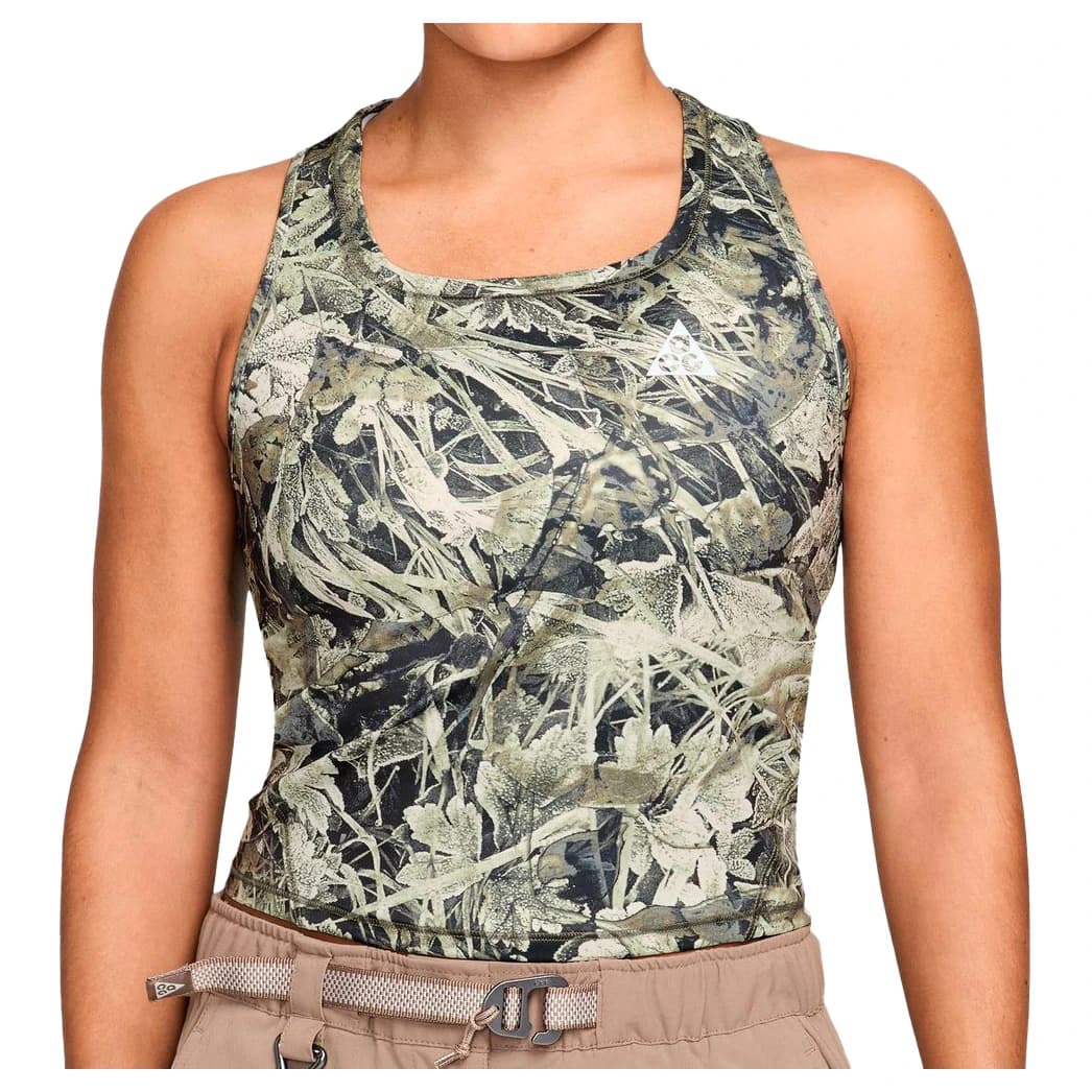 Дамски потник с широка презрамка Nike Women's ACG Dri-Fit Crop Tank AOP Tank top - Sequoia / Summit White