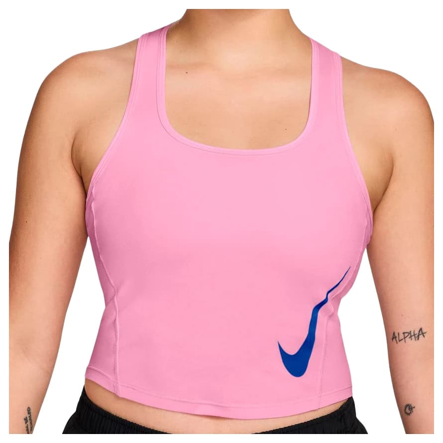 Дамски потник с широка презрамка Nike Women's Tempo Swoosh Run Dri-Fit Tank Tank top - Pink Rise / Reflective Silver / Old Royal