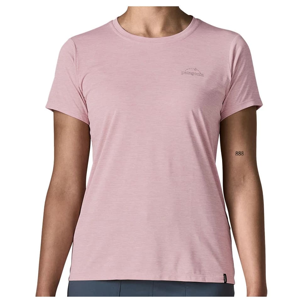 Дамска спортна тениска Patagonia Women's Capilene Cool Daily Shirt P-6 Cosmos Sport shirt - Fuzzy Mauve / Light Fuzzy Mauve X-Dye