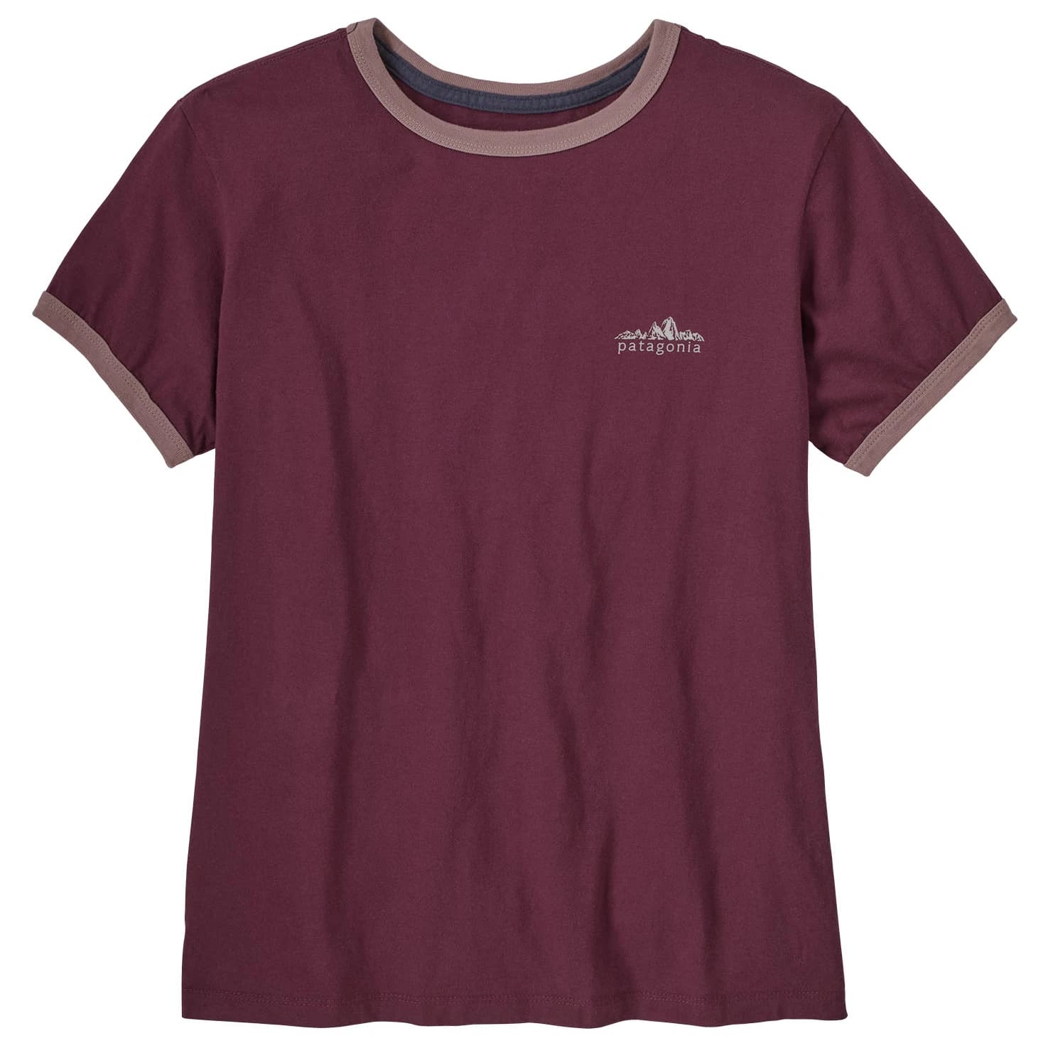 Дамска тениска Patagonia Women's Fitz Roy Foothills Ringer Tee T-shirt - Berry Fig